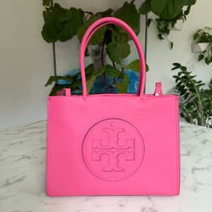 Tory Burch Small Ella Bio Tote Pink Watermelon Hot Pink Shoulder Laptop Bag